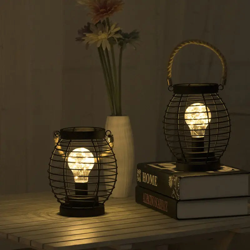 LED Iron Lantern Lamp