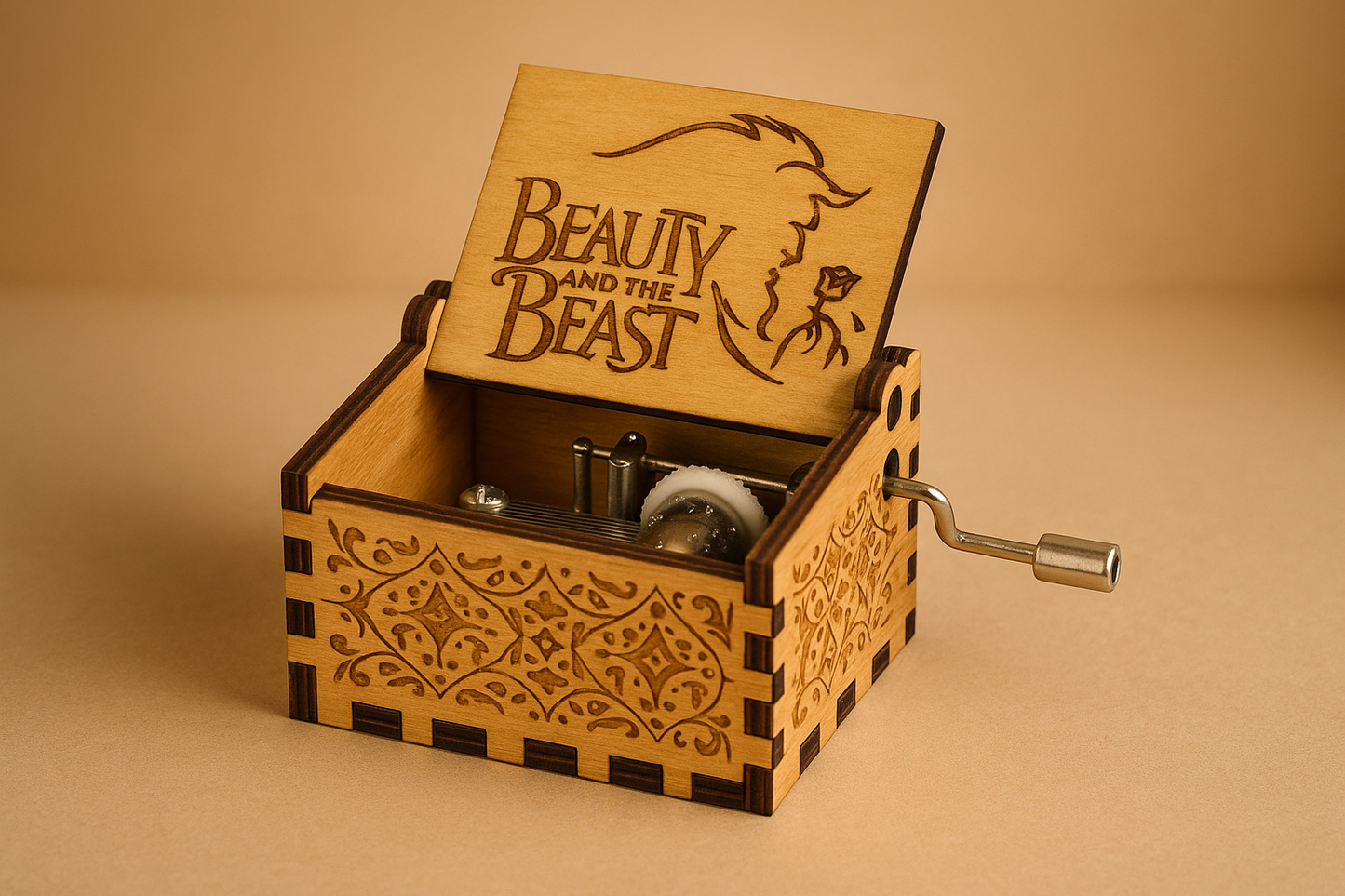Beauty & the Beast - Wooden Mini Music Box
