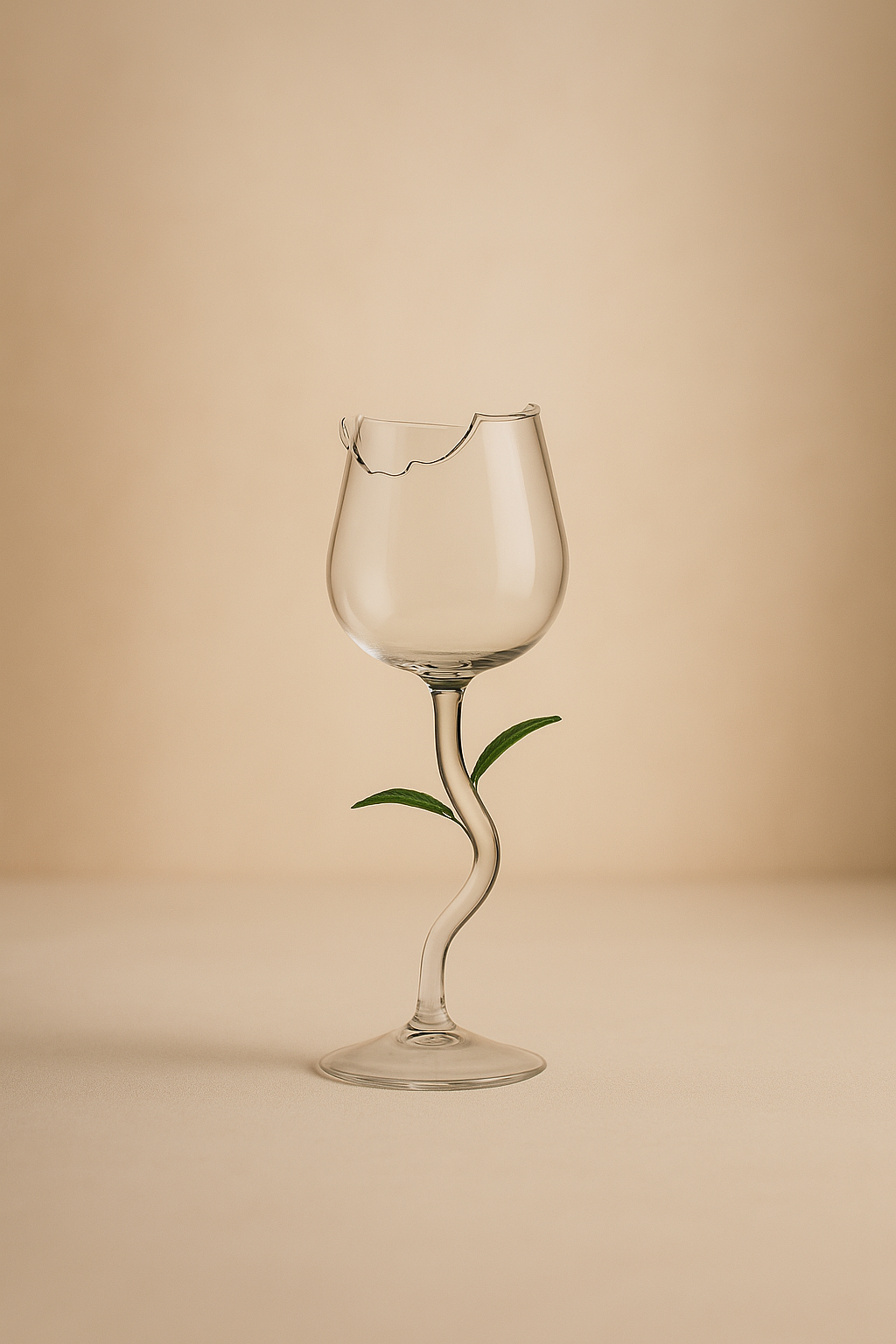 Green Leaf Cocktail Glass
