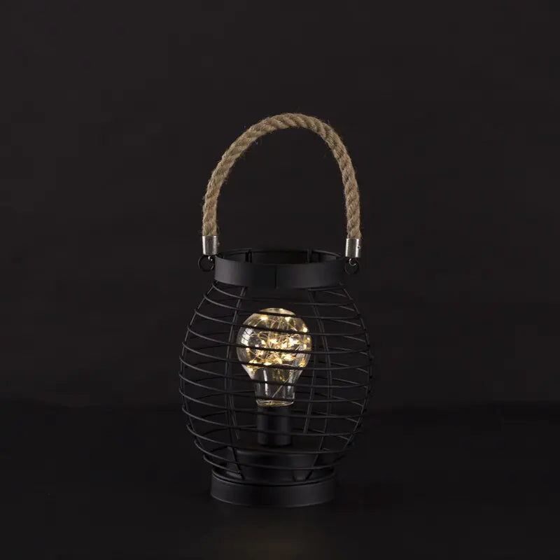 LED Iron Lantern Lamp
