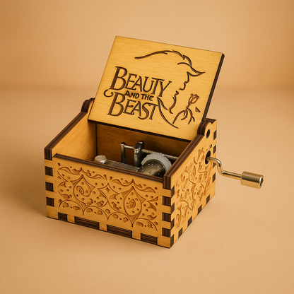 Beauty & the Beast - Wooden Mini Music Box