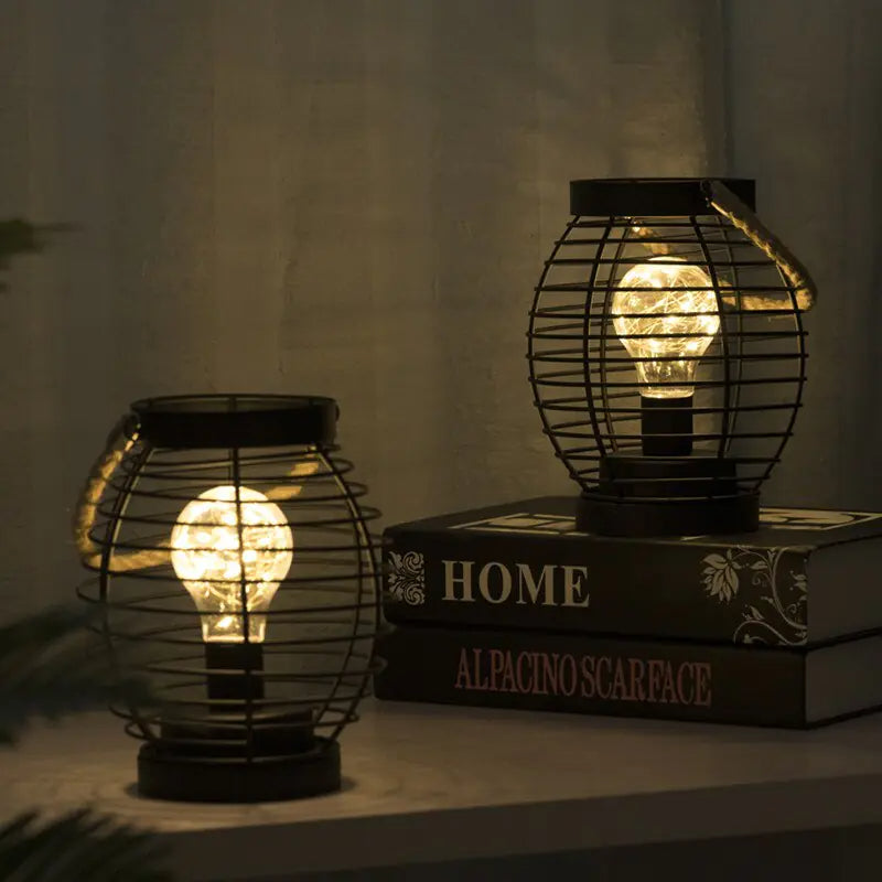 LED Iron Lantern Lamp