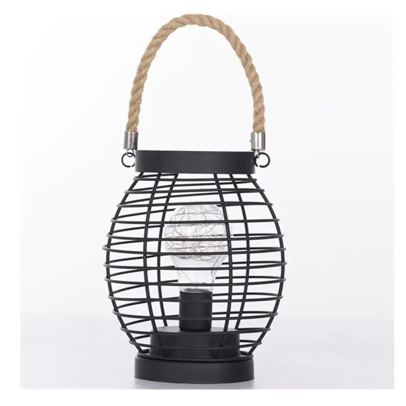 LED Iron Lantern Lamp