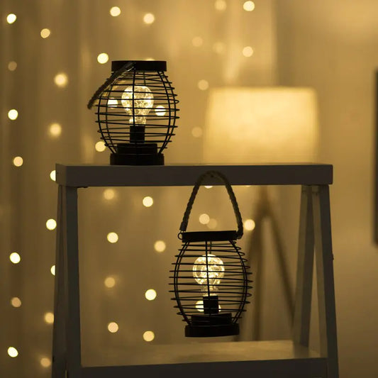LED Iron Lantern Lamp